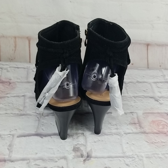 NWOT Ashley Stewart Black Wedge Boot - Picture 3 of 9